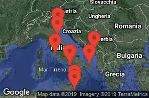 VENICE, ITALY, RAVENNA, ITALY, AT SEA, KOTOR, MONTENEGRO, BRINDISI - ITALY, SIRACUSA - SICILY, TAORMINA, SICILY, AMALFI, ITALY, SORRENTO, ITALY, CIVITAVECCHIA, ITALY