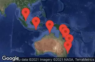 Sydney, Australia, AT SEA, BRISBANE, AUSTRALIA, AIRLIE BEACH - QLD - AUSTRALIA, CAIRNS, AUSTRALIA, DARWIN, AUSTRALIA, BENOA - BALI - INDONESIA, SINGAPORE