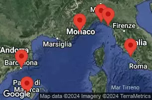 BARCELONA, SPAIN, NICE (VILLEFRANCHE), FRANCE, LA SPEZIA, ITALY, Civitavecchia, Italy, PORTOFINO, ITALY, AT SEA, PALMA DE MALLORCA, SPAIN