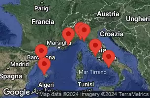 Civitavecchia, Italy, NAPLES/CAPRI, ITALY, AT SEA, PORTOFINO, ITALY, LA SPEZIA, ITALY, CANNES, FRANCE, PALMA DE MALLORCA, SPAIN, BARCELONA, SPAIN
