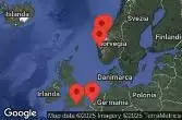 SOUTHAMPTON, ENGLAND, BRUSSELS (ZEEBRUGGE), BELGIUM, AT SEA, NORDFJORDEID, NORWAY, GEIRANGER, NORWAY, BERGEN, NORWAY