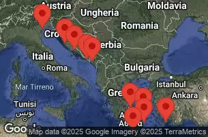 ATHENS (PIRAEUS), GREECE, MYKONOS, GREECE, CHANIA (SOUDA), CRETE, GREECE, SANTORINI, GREECE, RHODES, GREECE, AT SEA, DUBROVNIK, CROATIA, KOTOR, MONTENEGRO, SPLIT, CROATIA, ZADAR, CROATIA, VENICE (RAVENNA), ITALY