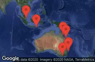 MELBOURNE, AUSTRALIA, AT SEA, SYDNEY, AUSTRALIA, NEWCASTLE, AUSTRALIA, AIRLIE BEACH - QLD - AUSTRALIA, CAIRNS(YORKEY'S KNOB),AUSTRL, BENOA - BALI - INDONESIA, SINGAPORE