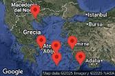 Athens, Piraeus, Greece, SANTORINI, GREECE, RHODES, GREECE, Ephesus, Kusadasi, Turkey, MYKONOS, GREECE, Thessaloniki, Greece, AT SEA