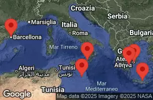 CELEBRITY INFINITY - itinerár  7 nocí odchod z BARCELONA, SPAIN dňa 15/03/2027 - BARCELONA, SPAIN, AT SEA, VALLETTA, MALTA, Sicily, Messina, Italy, HERACLION, CRETE, GREECE, NAUPLION, GREECE, Athens, Piraeus, Greece