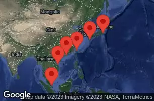 TOKYO (YOKOHAMA), JAPAN, AT SEA, KAGOSHIMA, JAPAN, TAIPEI(KEELUNG),TAIWAN,CHINA, HONG KONG, CHINA, HUE/DANANG(CHAN MAY),VIETNAM, SINGAPORE