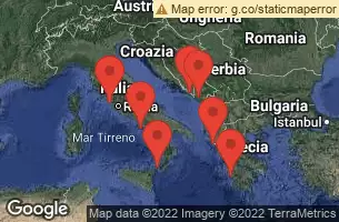 Civitavecchia, Italy, AT SEA, KATAKOLON, GREECE, CORFU, GREECE, DUBROVNIK, CROATIA, KOTOR, MONTENEGRO, SICILY (MESSINA), ITALY, NAPLES/CAPRI, ITALY, FLORENCE/PISA(LIVORNO),ITALY