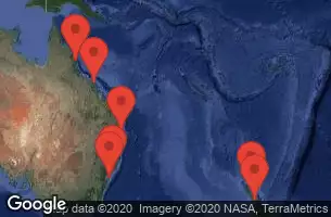 SYDNEY, AUSTRALIA, NEWCASTLE, AUSTRALIA, AT SEA, CAIRNS(YORKEY'S KNOB),AUSTRL, AIRLIE BEACH - QLD - AUSTRALIA, BRISBANE, AUSTRALIA, BAY OF ISLANDS, NEW ZEALAND, AUCKLAND, NEW ZEALAND