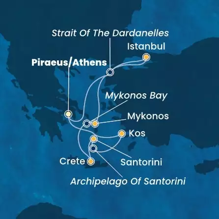 COSTA FORTUNA - itinerár  6 nocí odchod z PIRAEUS-ATHENS dňa 27/06/2025 - Greece, Turkey