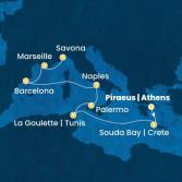 Greece, Tunisia, Italy, Spain, France