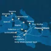 Greece, Malta, Italy, Tunisia, Corsica (France), France