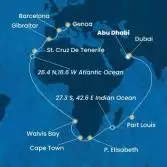 United Arab Emirates, Mauritius, South Africa, Namibia, Canary Islands, Gibraltar, Spain, Italy