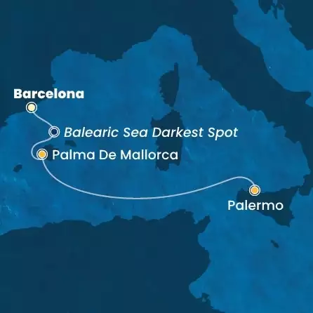 COSTA SMERALDA - itinerár  2 nocí odchod z BARCELONA dňa 15/12/2025 - Spain, Balearic Islands, Italy