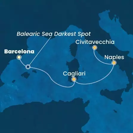 COSTA TOSCANA - itinerár  3 nocí odchod z BARCELONA dňa 08/03/2026 - Spain, Italy