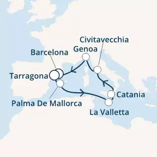 Spain, Balearic Islands, Malta, Italy
