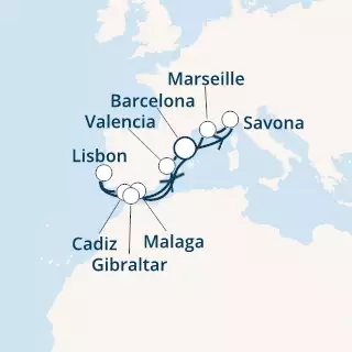 Spain, Italy, France, Portugal, Gibraltar