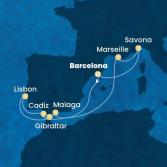 Spain, Gibraltar, Portugal, France, Italy