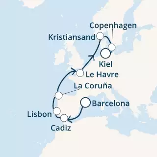 Spain, Portugal, France, Norway, Denmark, Germany
