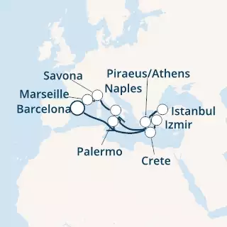 Spain, Greece, Turkey, Italy, France