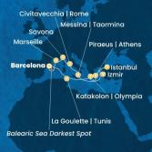 Spain, France, Italy, Turkey, Greece, Tunisia