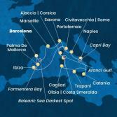 Spain, France, Italy, Corsica (France), Balearic Islands