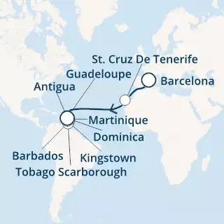 Spain, Canary Islands, Antilles, Trinidad and Tobago, Dominica