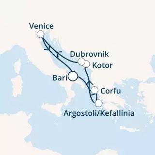 Italy, Greece, Montenegro, Croatia