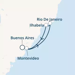 COSTA PACIFICA - itinerár  6 nocí odchod z BUENOS AIRES dňa 21/02/2020 - Argentina, Brazil, Uruguay