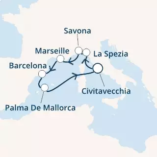 Italy, France, Spain, Balearic Islands