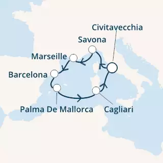 Italy, France, Spain, Balearic Islands