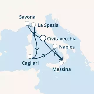COSTA SMERALDA - itinerár  6 nocí odchod z CIVITAVECCHIA dňa 23/10/2020 - Italy