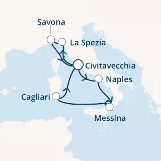 COSTA SMERALDA - itinerár  6 nocí odchod z CIVITAVECCHIA dňa 20/12/2020 - Italy
