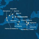 Italy, Corsica (France), France, Spain, Balearic Islands, Malta, Greece