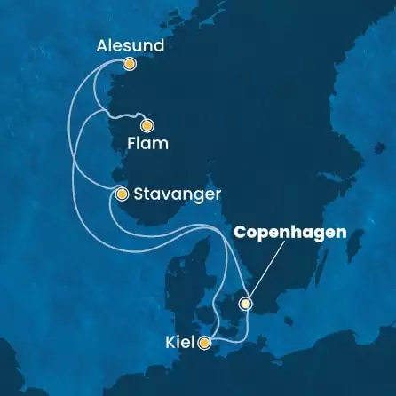 COSTA DIADEMA - itinerár  6 nocí odchod z COPENHAGEN dňa 23/05/2026 - Denmark, Norway, Germany