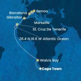 South Africa, Namibia, Canary Islands, Gibraltar, Spain, Italy, France