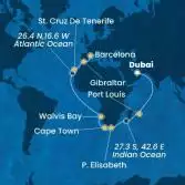 United Arab Emirates, Mauritius, South Africa, Namibia, Canary Islands, Gibraltar, Spain