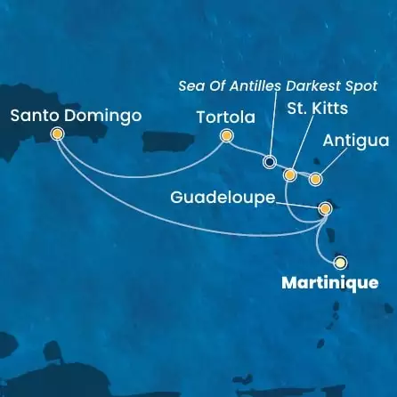 COSTA FAVOLOSA - itinerár  7 nocí odchod z MARTINIQUE dňa 25/11/2026 - Antilles, Virgin Islands