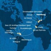 Germany, England, France, Portugal, Spain, Canary Islands, Antilles, Virgin Islands