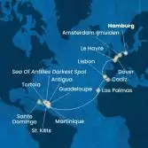 Germany, England, France, Portugal, Spain, Canary Islands, Antilles, Virgin Islands