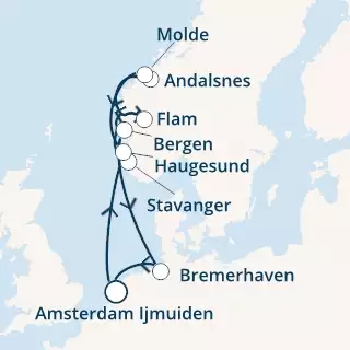 COSTA FORTUNA - itinerár  9 nocí odchod z AMSTERDAM IJMUIDEN dňa 02/07/2020 - Norway, Germany