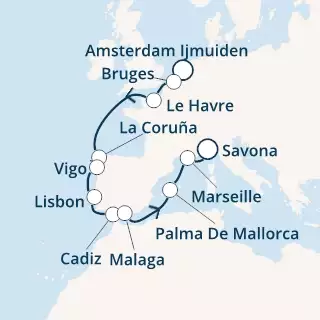 Belgium, France, Spain, Portugal, Balearic Islands, Italy