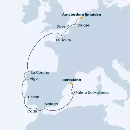 Belgium, England, France, Spain, Portugal, Balearic Islands
