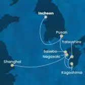 South Korea, Japan, China