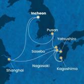 South Korea, Japan, China