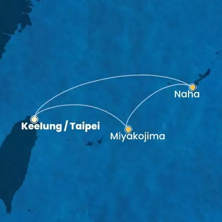 COSTA SERENA - itinerár  3 nocí odchod z KEELUNG dňa 28/03/2026 - Taiwan, Japan