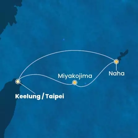 COSTA SERENA - itinerár  3 nocí odchod z KEELUNG dňa 06/04/2026 - Taiwan, Japan
