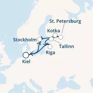 Germany, Sweden, Finland, Russia, Estonia, Latvia