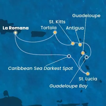 COSTA FASCINOSA - itinerár  6 nocí odchod z LA ROMANA dňa 20/12/2026 - Dominican Republic, Antilles, Virgin Islands