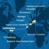 Dominican Republic, Antilles, Canary Islands, Morocco, Spain, Corsica (France), Italy, France