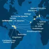 Dominican Republic, Antilles, Virgin Islands, Canary Islands, Morocco, Spain, Corsica (France), Italy